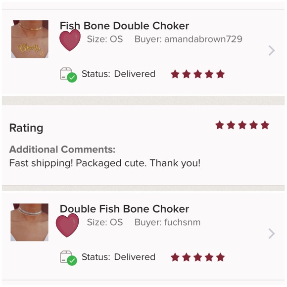 Fish Bone♡ GOLD Double Choker - Picture 3 of 5